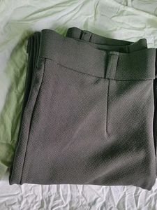 Grey Textured Dress Pants