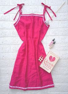Rose Pink Strapped Kurti 🌸