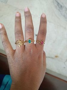 Set of 3 Gold Rings(daily wear)19.19.18 size
