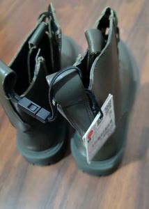 Zara Olive Green Ankle Boots