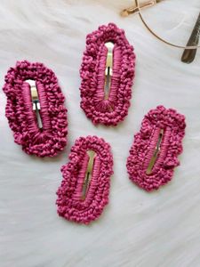 Crochet Hair Clips Multicolour PACK OF 12