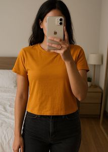 medium Mustard Crop Top