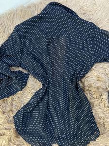 Polka Dot Sheer Blouse