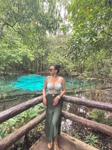 Green Mono Kini With Skirt