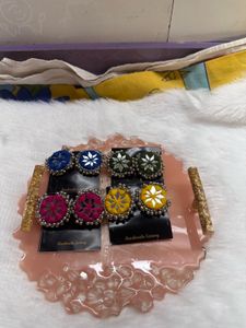 Handmade Embroidered Earrings