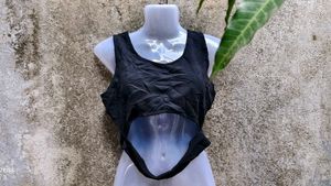 I. Black Cutout Crop Top
