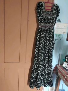 Green &amp; Sandal Floral Maxi Dress