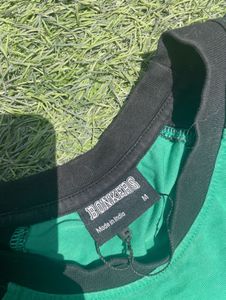 BONKERS CORNER oversized green tee SIZE-M, UNISEX
