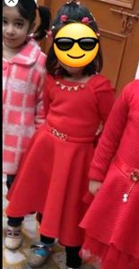 Red partywear high low dress for lil doll
