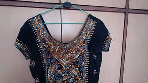 Embroidered Black Kurta