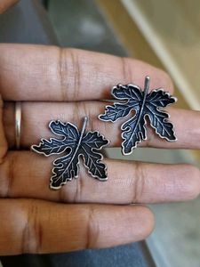 Leaf Design Stud Earrings