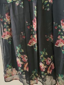Beautiful Black Siffon Floral Dress