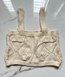 Embroidered Knit Crop Top