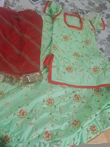 Pista green 💚 Rajputi heavy poshak lehriya touch