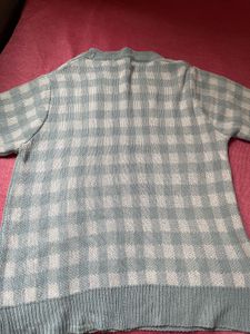 Checked Knit Sweater