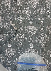 Gray Patterned Tunic with Tassels