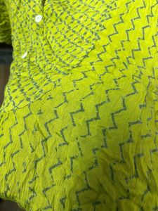 Green Printed Short Kurti