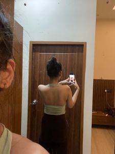 Green Front-tie Top