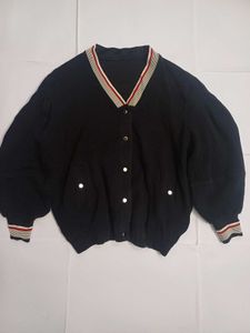 ⚫️Stylish Black Cardigan (L 24 B 21 )