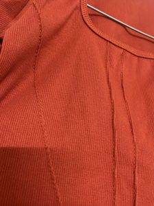 Rust Long Sleeve Crop Top