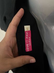 Korea Black Wrap Dress with Kimono Sleeves
