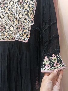 full flare Kali gown with work choli