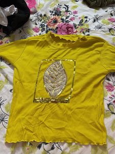 Yellow Embellished T-Shirt