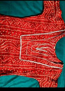 Red Jaipuri Print Straight kurta ❤️