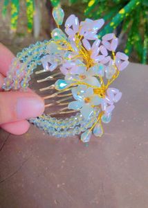 Floral Beaded Hair Comb
