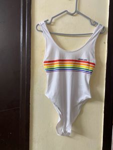 Rainbow Stripe Bodysuit Size S Fits Bust32-34