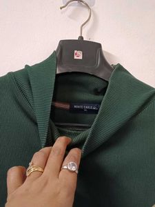 Green Mock Neck Sweatshirt