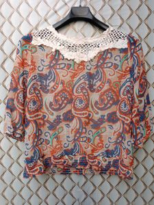New With Tag Premium Beads Art Laces Top