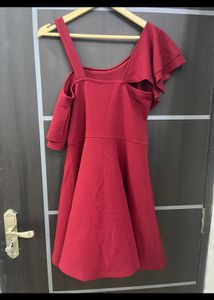 Maroon Flared Dress