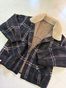 Plaid Jacket with Fur Collar ❤️( free 📦)