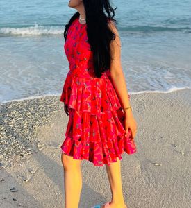 Pink Dress Chili Print