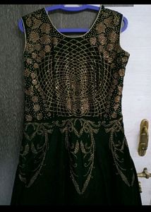 Designer Gown 🔥❤️ Dark Green Velvet