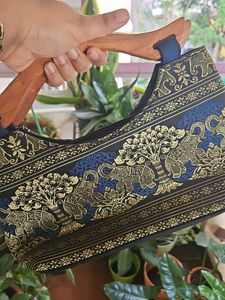 Blue and Gold Indian Handbag