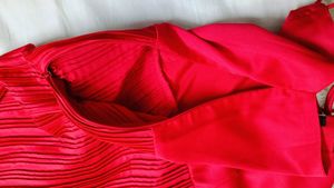 Street9 Women Asymmetric Cross Strape Red Dress