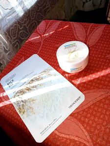 the face shop mask and mama Earth rice water cream