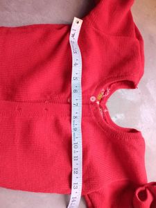 Red Embroidered Woolen Blouse