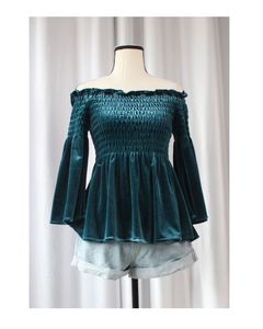 🍒SALE🍒Korean Off Shoulder Velvet Top