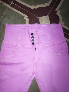 High Waist Pink Jeans