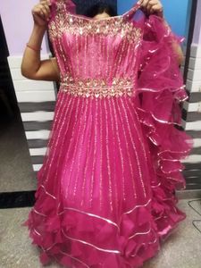 Red Ruffled Gown