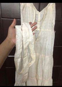 chicken frock in chinese cut collar with belt