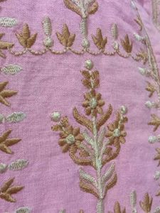 Pink Embroidered Cotton Kurti
