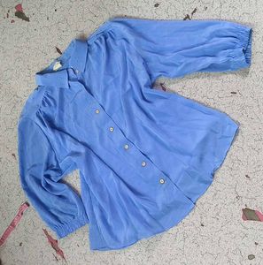 Vintage Blue Button-Up Shirt