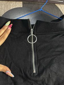 Black Mini Skirt with Zipper Detail