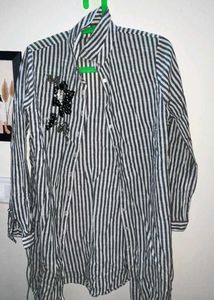 Striped Button-Down oversizedl Shirt