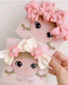 Cute Cartoon Girl Hair Bows