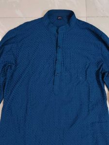 Men&#39;s Blue Embroidery Kurta